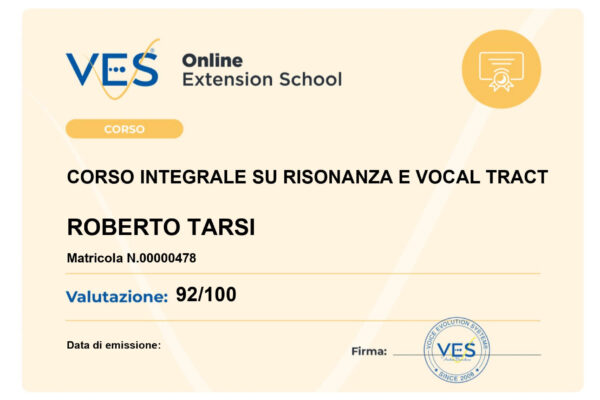 VES - Risonanza e Vocal Tract